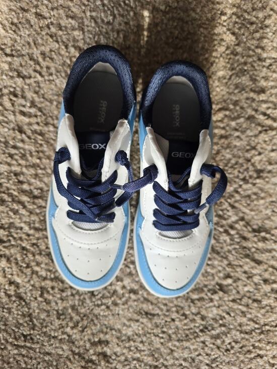 Geox Other - Geox Boys J Washiba B Blue White Leather Light Jeans Sneakers Shoes Size EU...